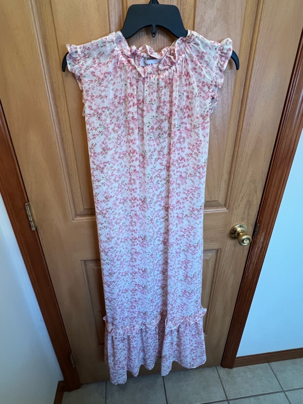 Emma & Michele Pink Floral Ruffled Maxi Dress - Picture 2 of 14